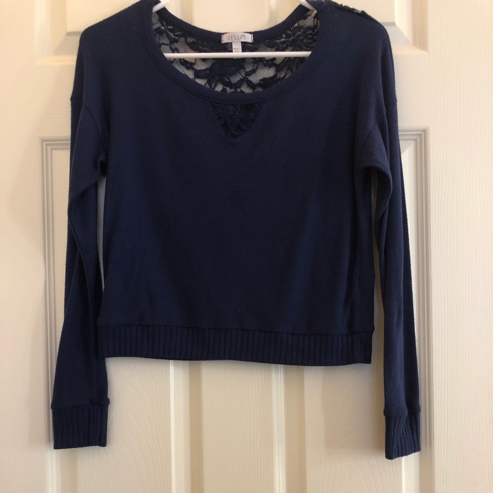 (Delia’s) blue cropped top